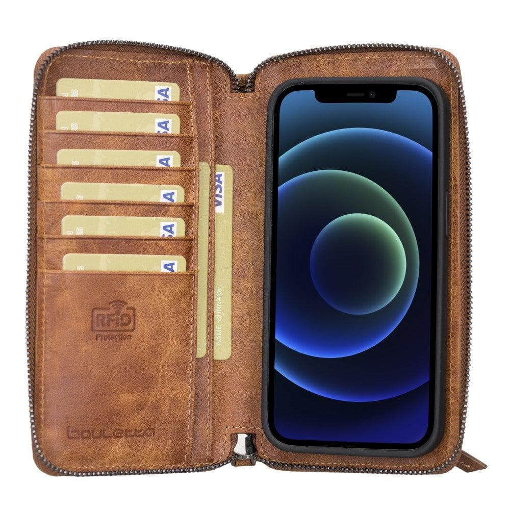 Detachable Leather Zipper Wallet Cases for Apple iPhone 13 Series - Wear and Wander