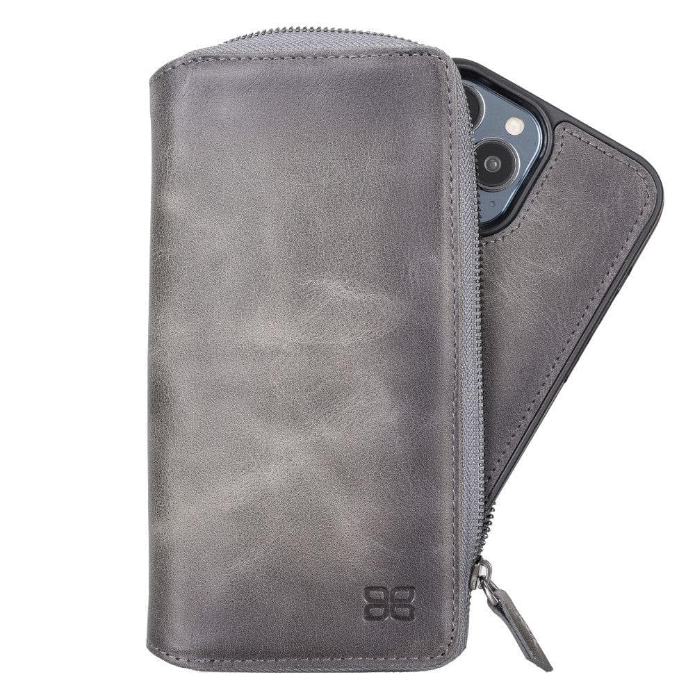 Detachable Leather Zipper Wallet Cases for Apple iPhone 13 Series - Wear and Wander