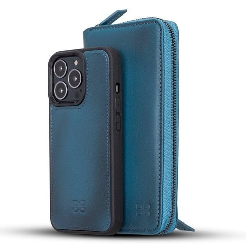 Detachable Leather Zipper Wallet Cases for Apple iPhone 13 Series - Wear and Wander