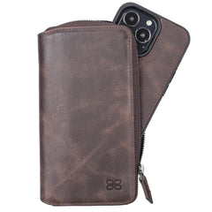 Detachable Leather Zipper Wallet Cases for Apple iPhone 13 Series - Wear and Wander