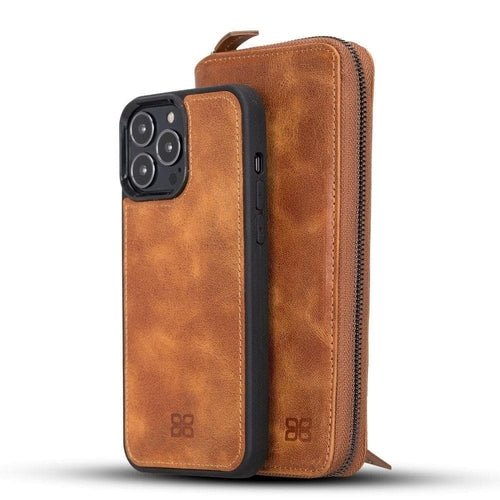 Detachable Leather Zipper Wallet Cases for Apple iPhone 13 Series - Wear and Wander