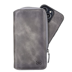 Detachable Leather Zipper Wallet Cases for Apple iPhone 13 Series - Wear and Wander