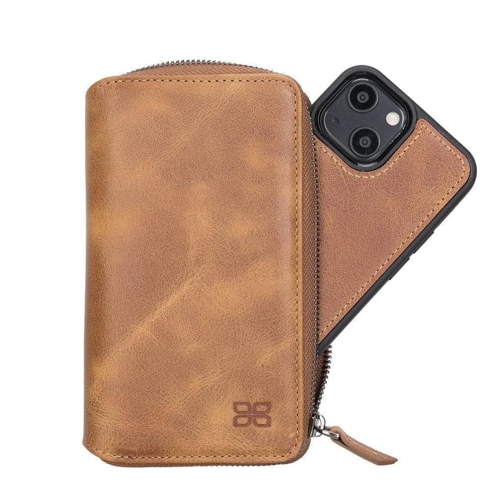 Detachable Leather Zipper Wallet Cases for Apple iPhone 13 Series - Wear and Wander