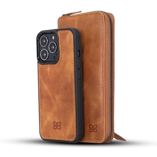 Detachable Leather Zipper Wallet Cases for Apple iPhone 13 Series - Wear and Wander