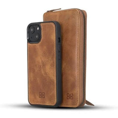 Detachable Leather Zipper Wallet Cases for Apple iPhone 13 Series - Wear and Wander