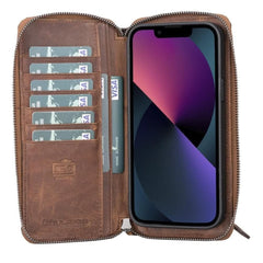 Detachable Leather Zipper Wallet Cases for Apple iPhone 13 Series - Wear and Wander