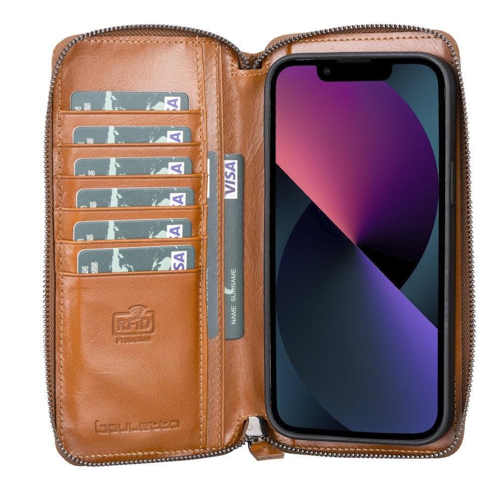 Detachable Leather Zipper Wallet Cases for Apple iPhone 13 Series - Wear and Wander