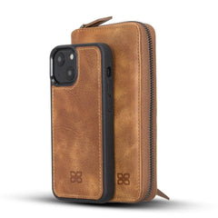 Detachable Leather Zipper Wallet Cases for Apple iPhone 13 Series - Wear and Wander