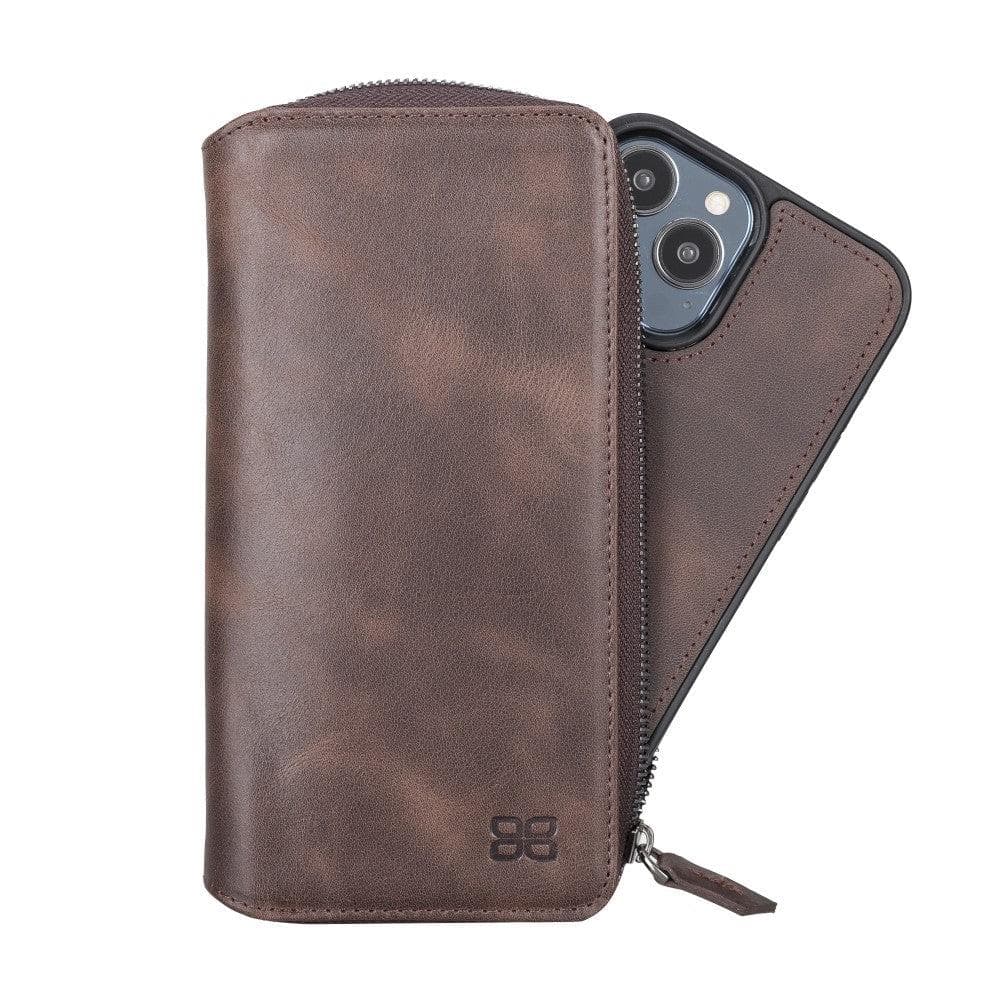 Detachable Leather Zipper Wallet Cases for Apple iPhone 13 Series - Wear and Wander