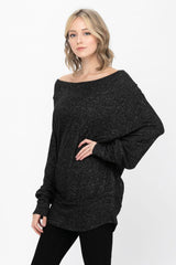 Dolman Sleeve Loose Pullover Sweater Knit Oversized Tunics Top - Wear and Wander