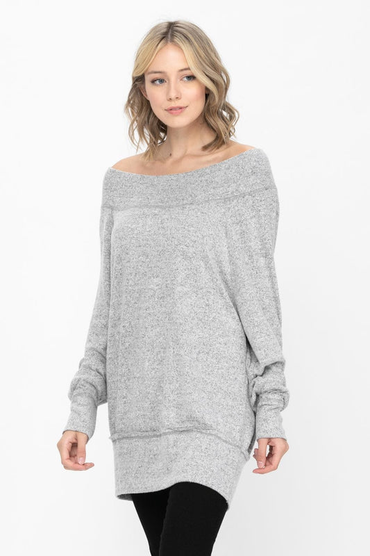 Dolman Sleeve Loose Pullover Sweater Knit Oversized Tunics Top - Wear and Wander