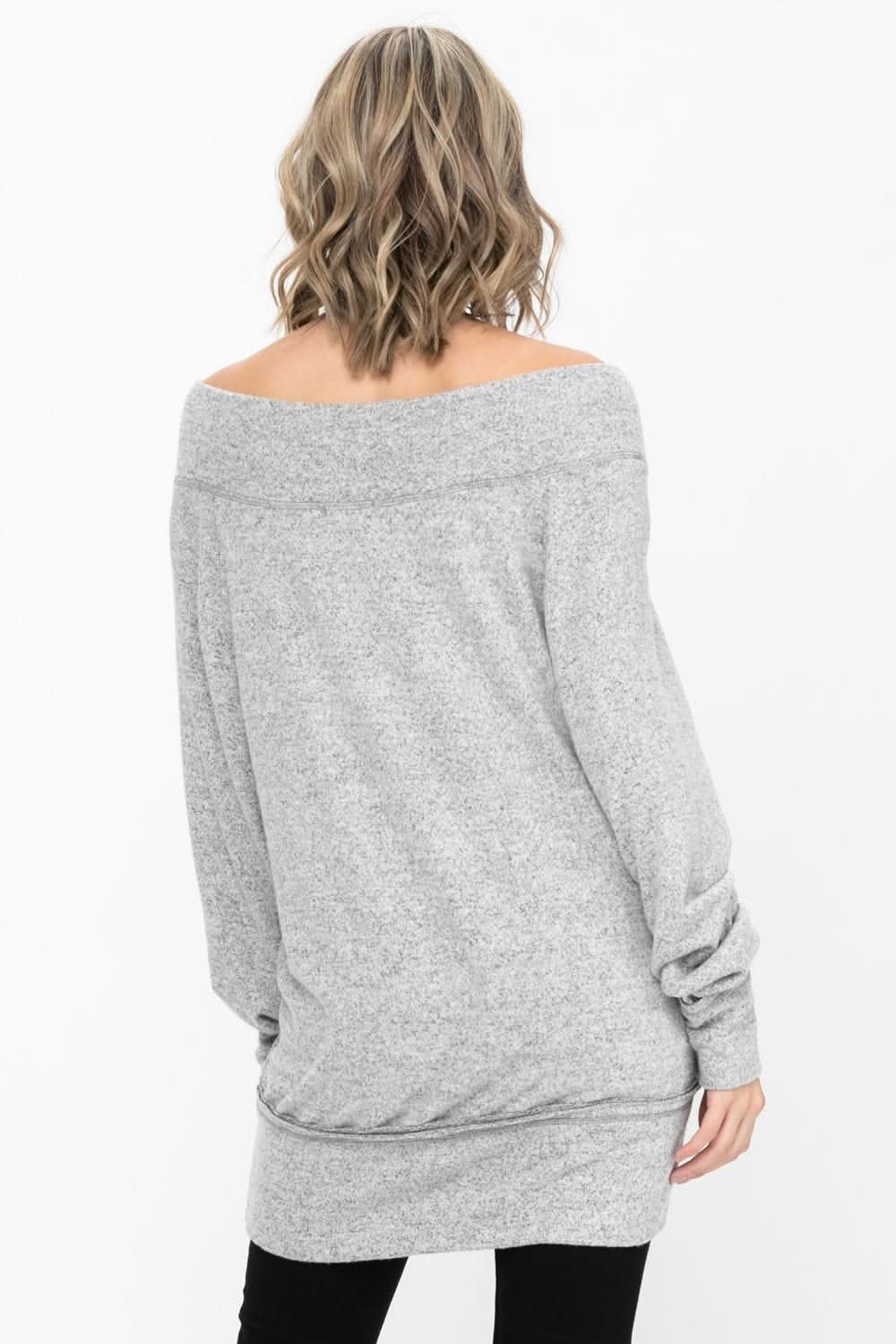 Dolman Sleeve Loose Pullover Sweater Knit Oversized Tunics Top - Wear and Wander