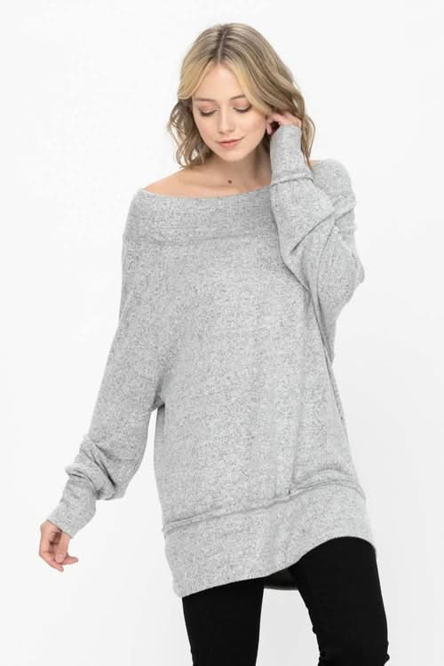 Dolman Sleeve Loose Pullover Sweater Knit Oversized Tunics Top - Wear and Wander