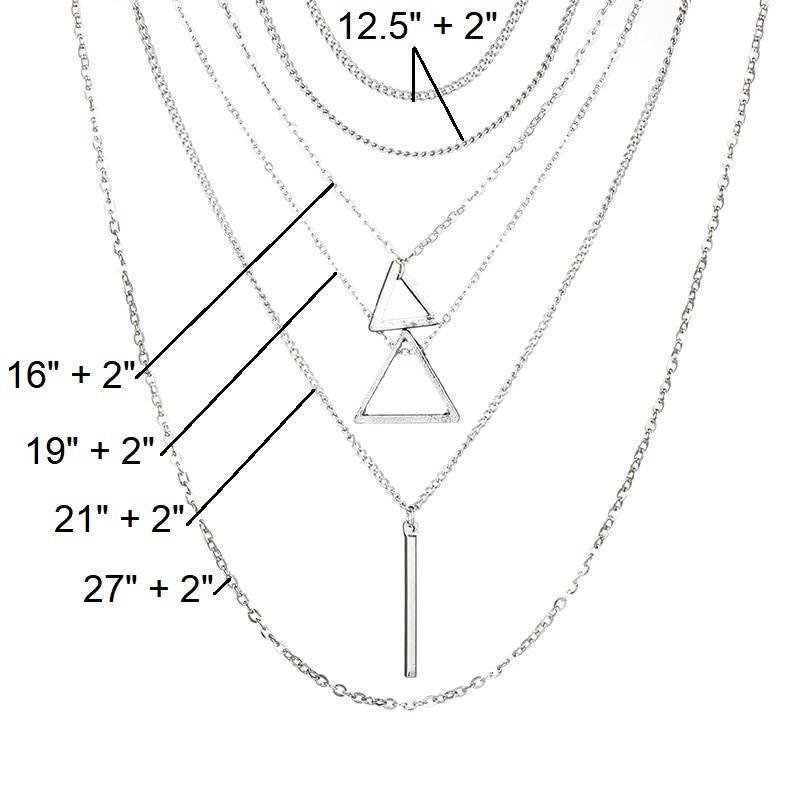 Double Triangle Multilayer Necklace - Wear and Wander