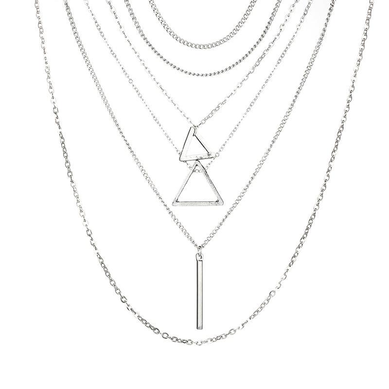 Double Triangle Multilayer Necklace - Wear and Wander