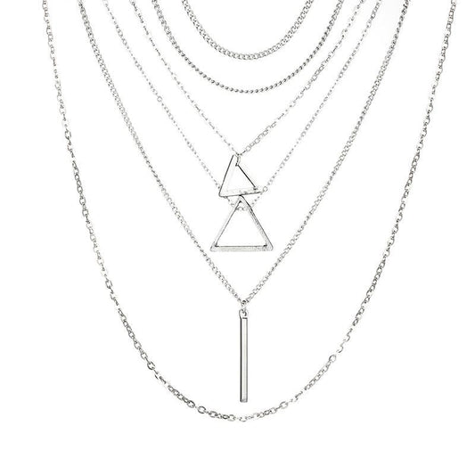 Double Triangle Multilayer Necklace - Wear and Wander