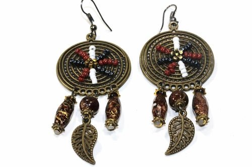 Dream Catcher Bead Work Earrings - Wear and Wander