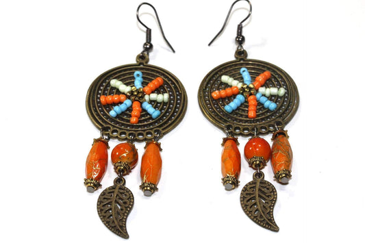 Dream Catcher Bead Work Earrings - Wear and Wander