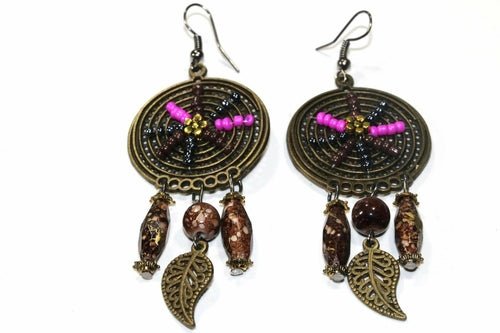 Dream Catcher Bead Work Earrings - Wear and Wander