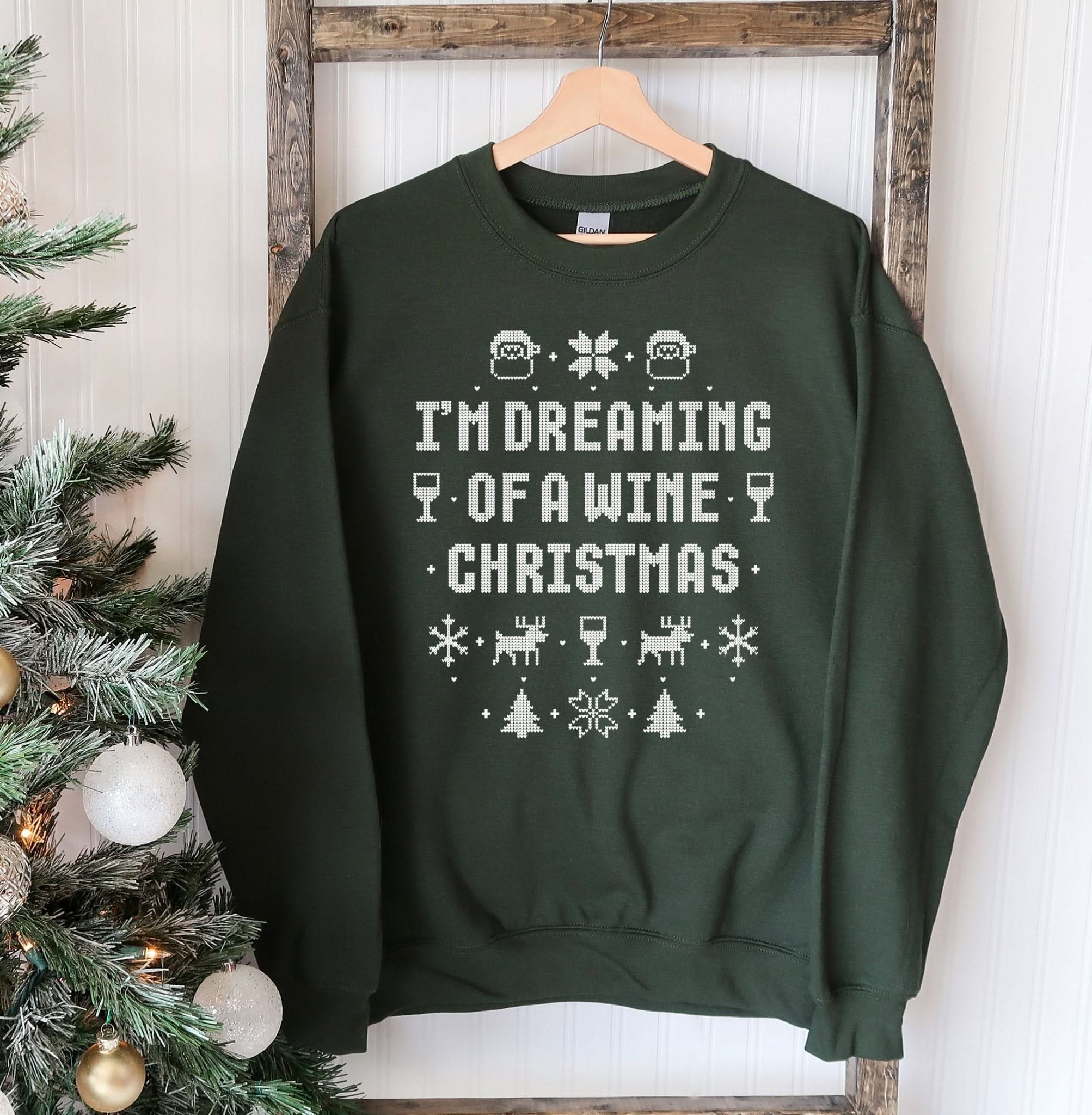 Dreaming Of A Wine Christmas Sweatshirt - Wear and Wander