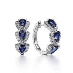 Droplet Shiny Synthetic Gems Decor Hoop Earrings Elegant Simple Style Banquet Party Ear Ornament Female Gift