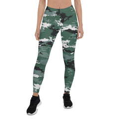 Earth Green Camo Leggings for Women - Wear and Wander