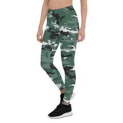 Earth Green Camo Leggings for Women - Wear and Wander