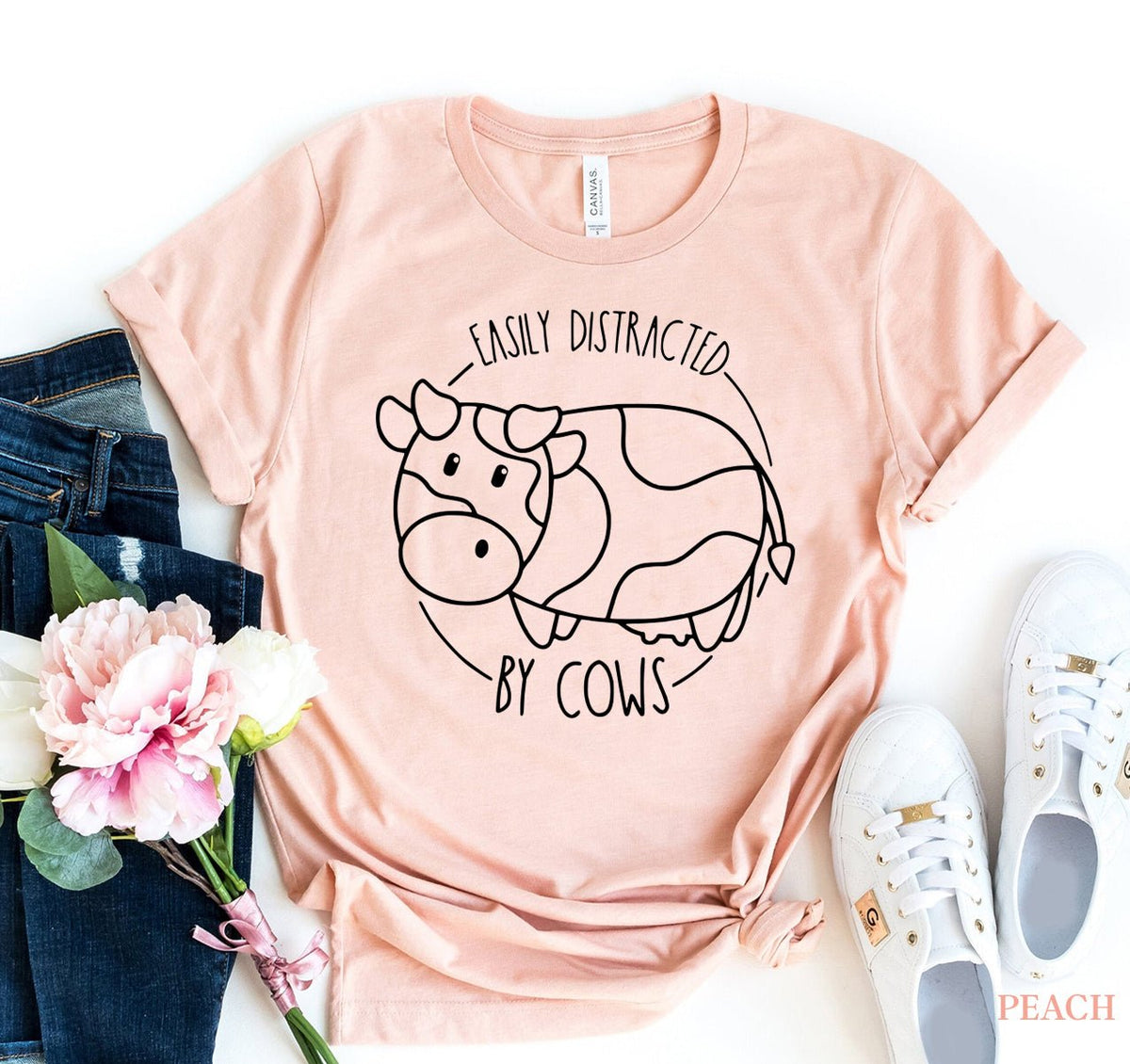 Easily Distracted By Cows T-shirt - Wear and Wander
