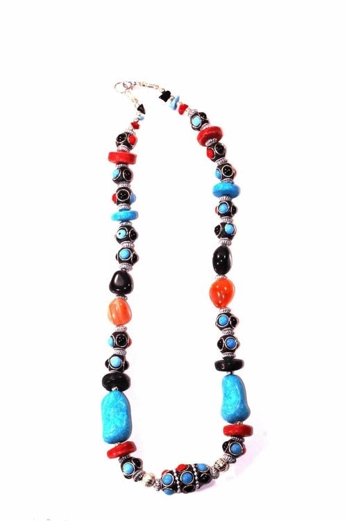 Eastern Flare Resin Beads & Charms Necklace - Wear and Wander