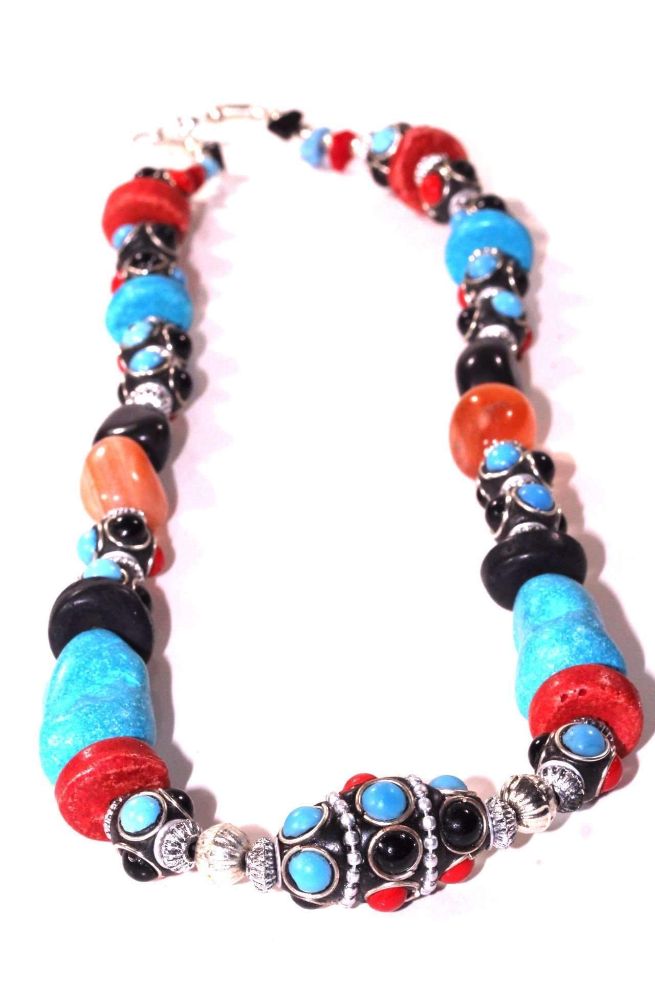 Eastern Flare Resin Beads & Charms Necklace - Wear and Wander