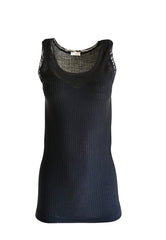 EGI Exclusive Collections Merino Wool Blend Tank Top with Tulle Trim. - Wear and Wander