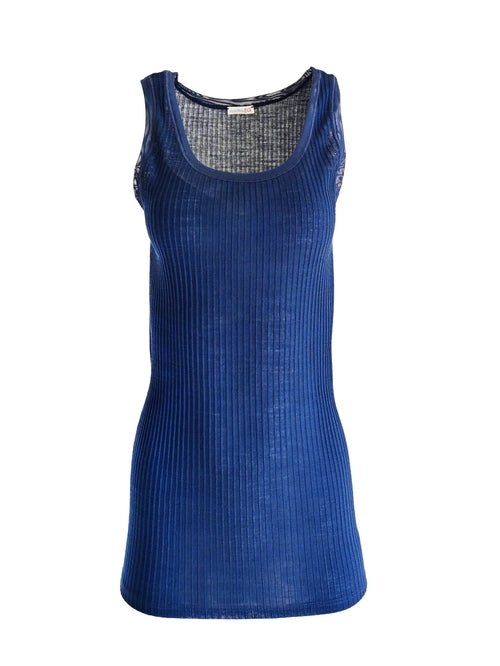 EGI Exclusive Collections Merino Wool Blend Tank Top with Tulle Trim. - Wear and Wander