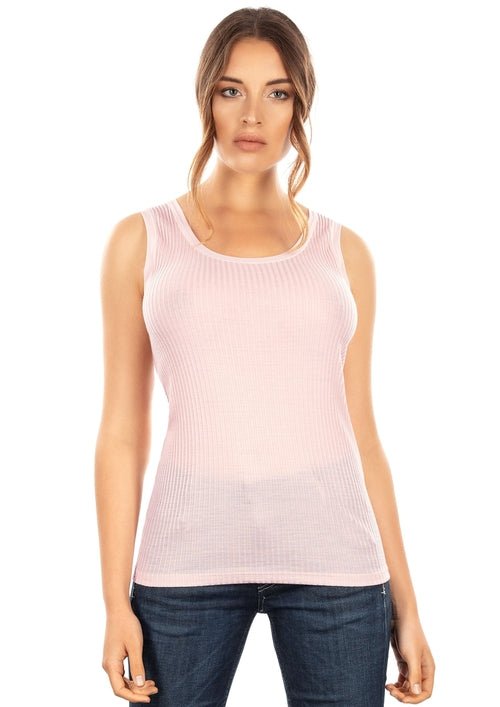 EGI Exclusive Collections Merino Wool Blend Tank Top with Tulle Trim. - Wear and Wander