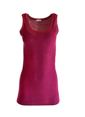 EGI Exclusive Collections Merino Wool Blend Tank Top with Tulle Trim. - Wear and Wander