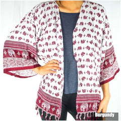 Elephant Tribal Boho Kimono Cover Up - Wear and Wander