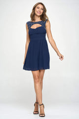 Embellished Cutout Chiffon Dress - Wear and Wander