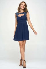 Embellished Cutout Chiffon Dress - Wear and Wander