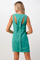 Embellished Neckline Sleeveless Shift Dress - Wear and Wander