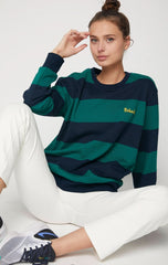 Embroidered Rebody Rugby Striped Sweatshirt Sustainable - Wear and Wander