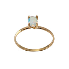 Ethiopian Opal Oval Solitaire 14k Gold Filled Ring - Wear and Wander