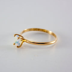 Ethiopian Opal Oval Solitaire 14k Gold Filled Ring - Wear and Wander