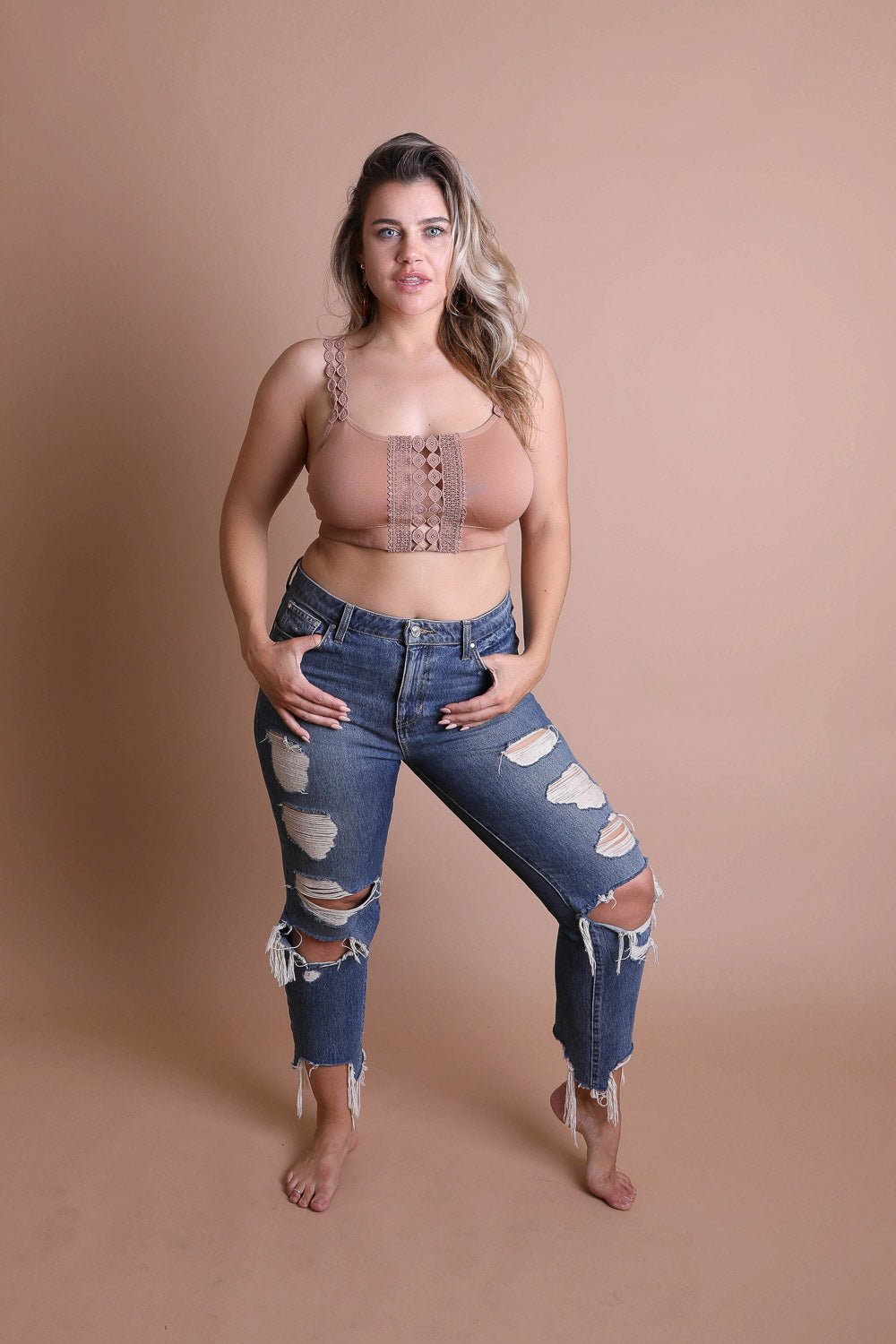 Eye Lace Applique Bralette - Wear and Wander