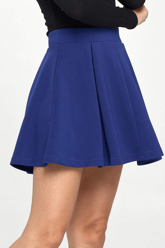 High-Waisted Pleated Skater Skirt