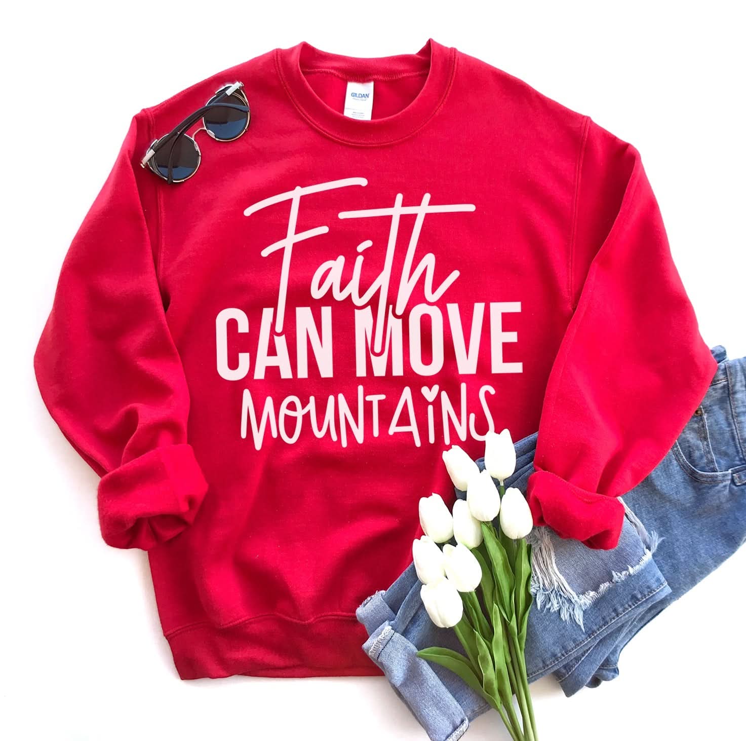 Faith Can Move Mountains Sweatshirt - Wear and Wander