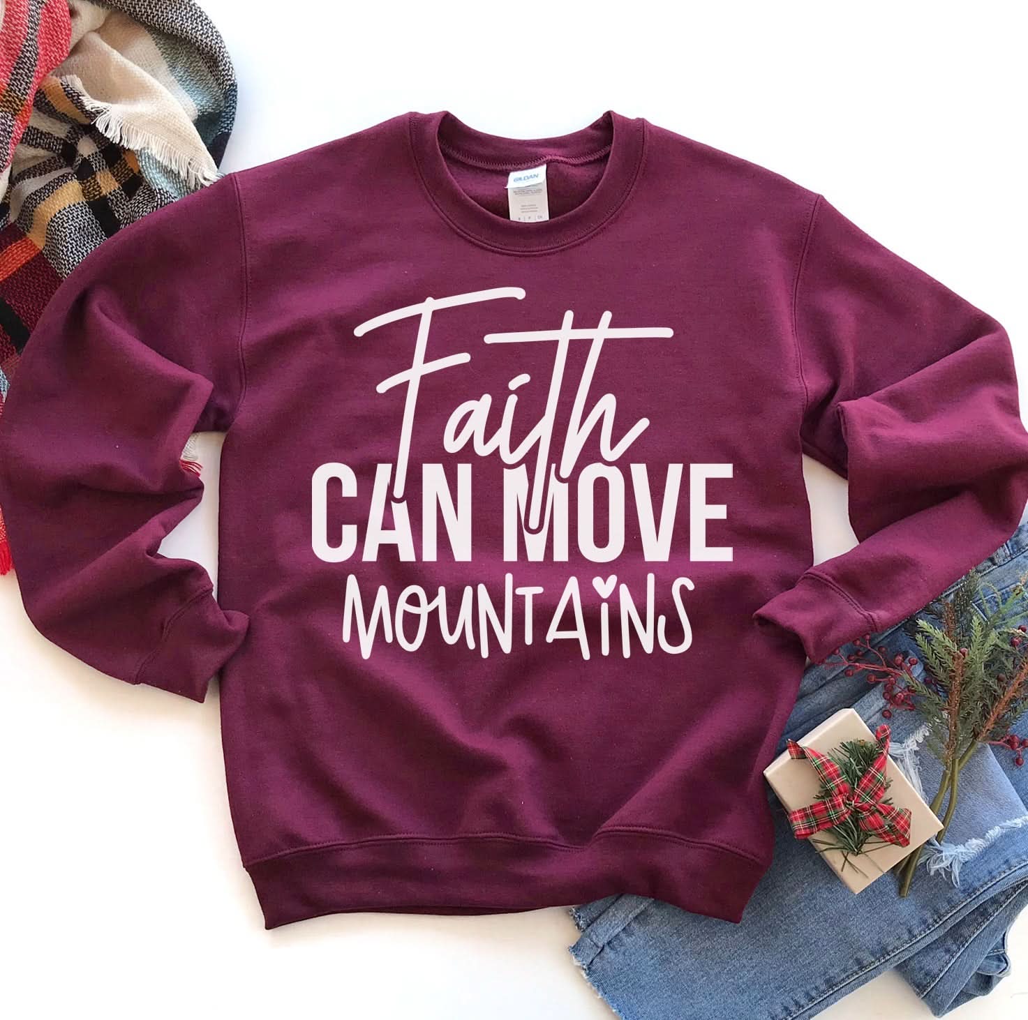 Faith Can Move Mountains Sweatshirt - Wear and Wander