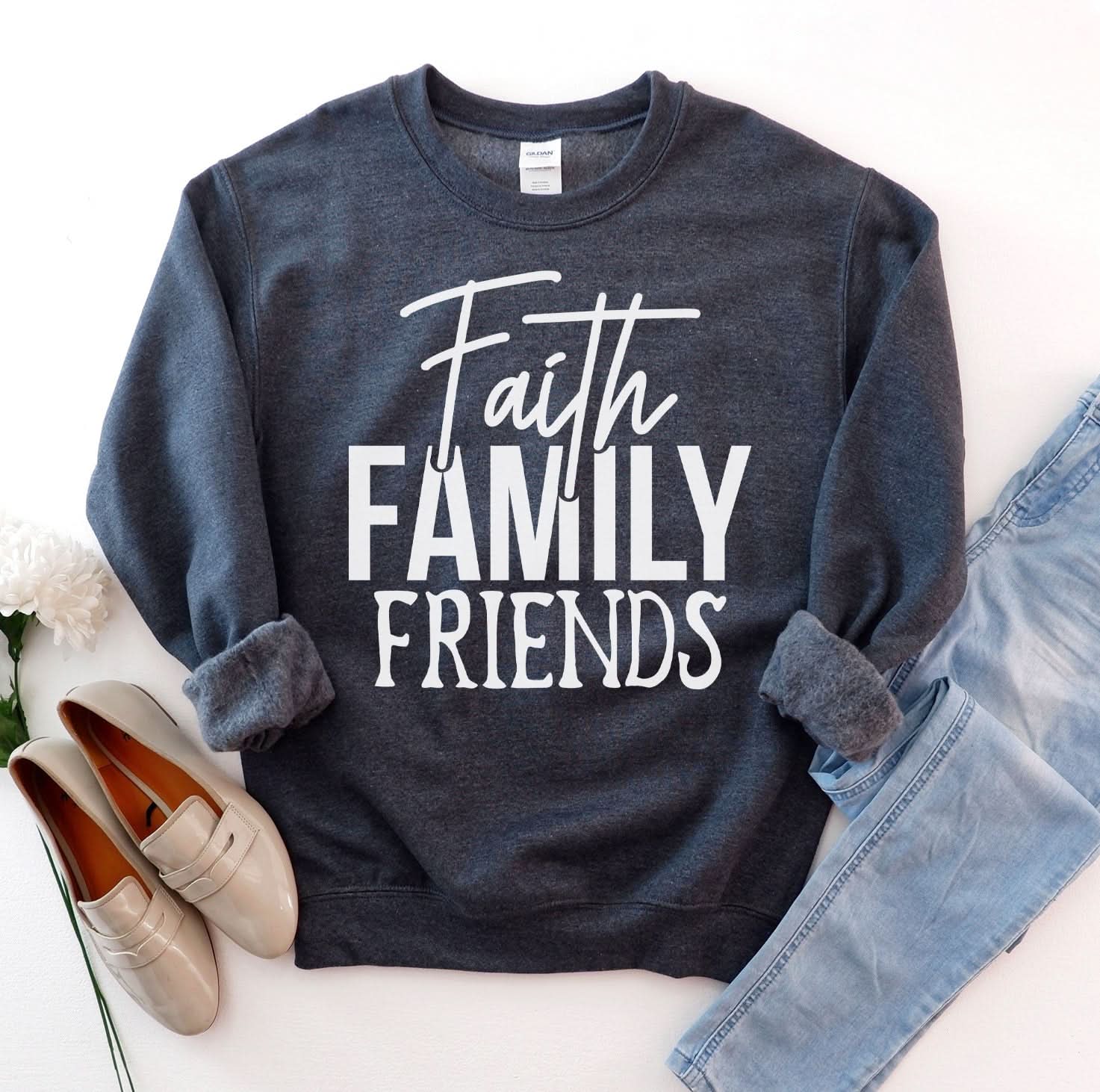 Faith Family Friends Sweatshirt - Wear and Wander
