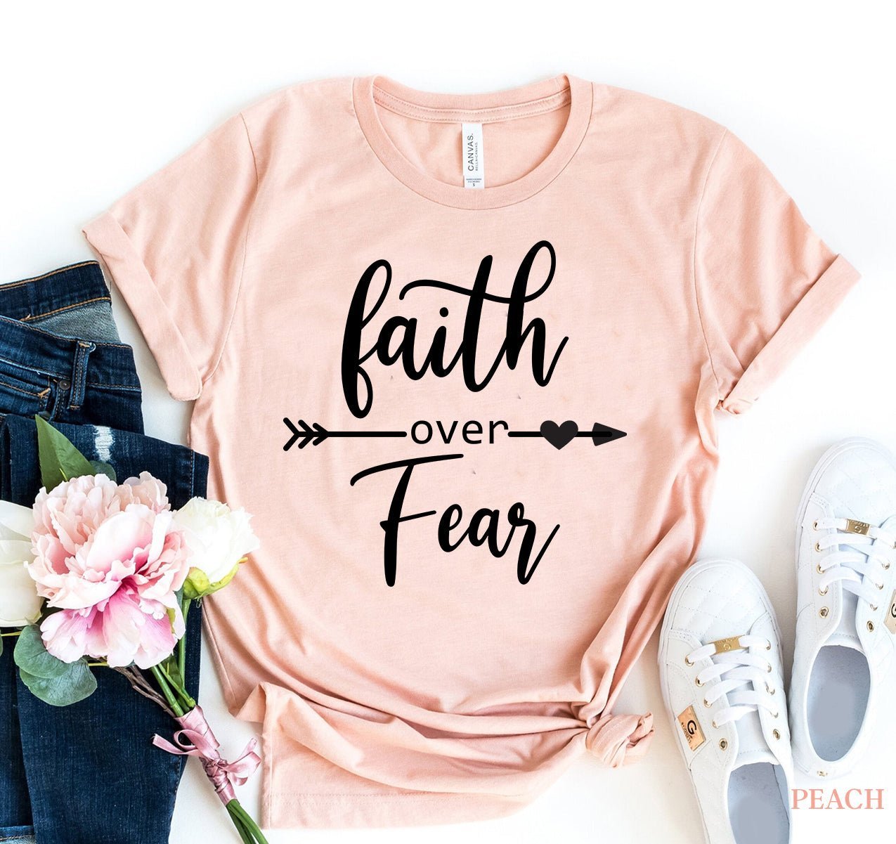 Faith Over Fear T-shirt - Wear and Wander