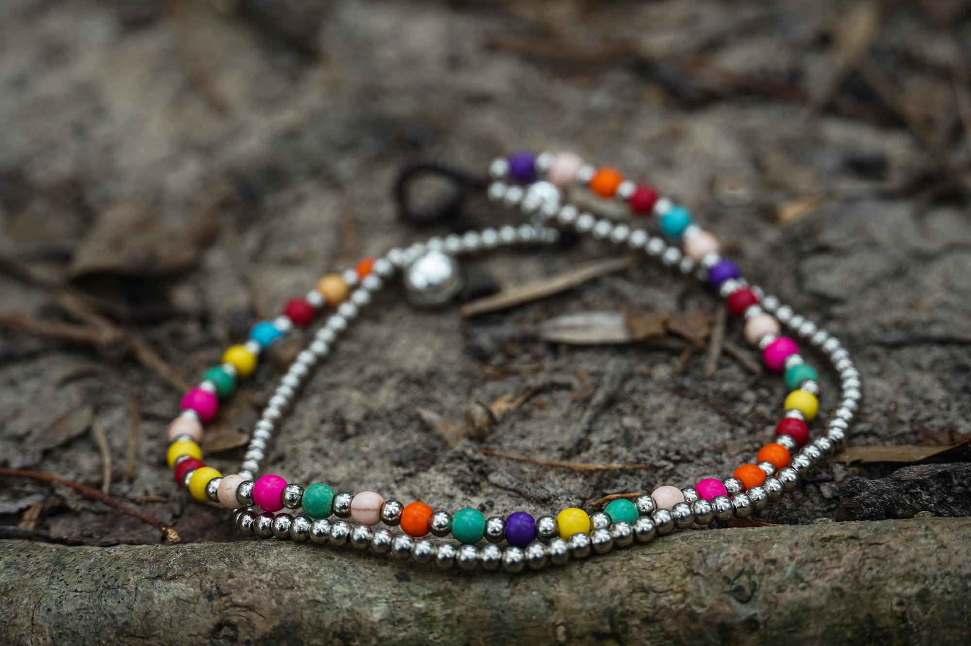 Fancy Dual Band Boho Silver Anklet - Wear and Wander