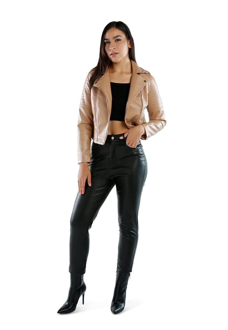 Faux Leather Biker Jacket - Wear and Wander