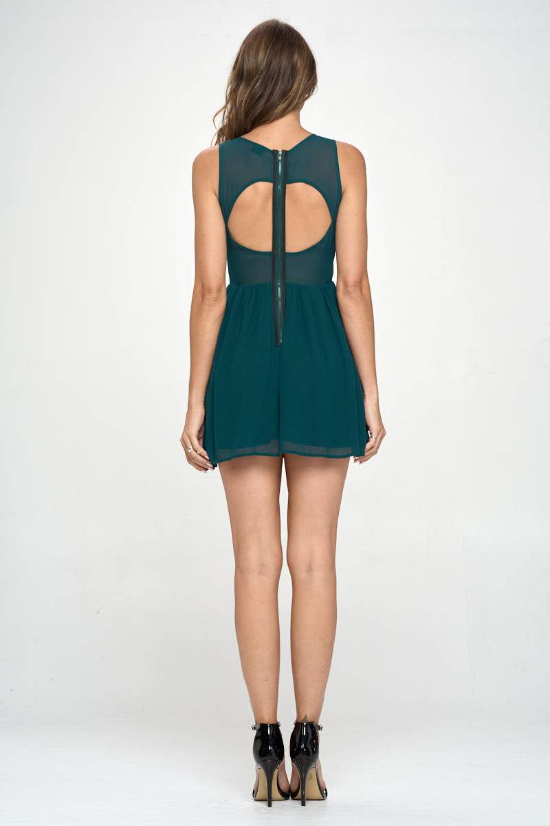 Faux Leather Cut - Out Mini Dress - Wear and Wander